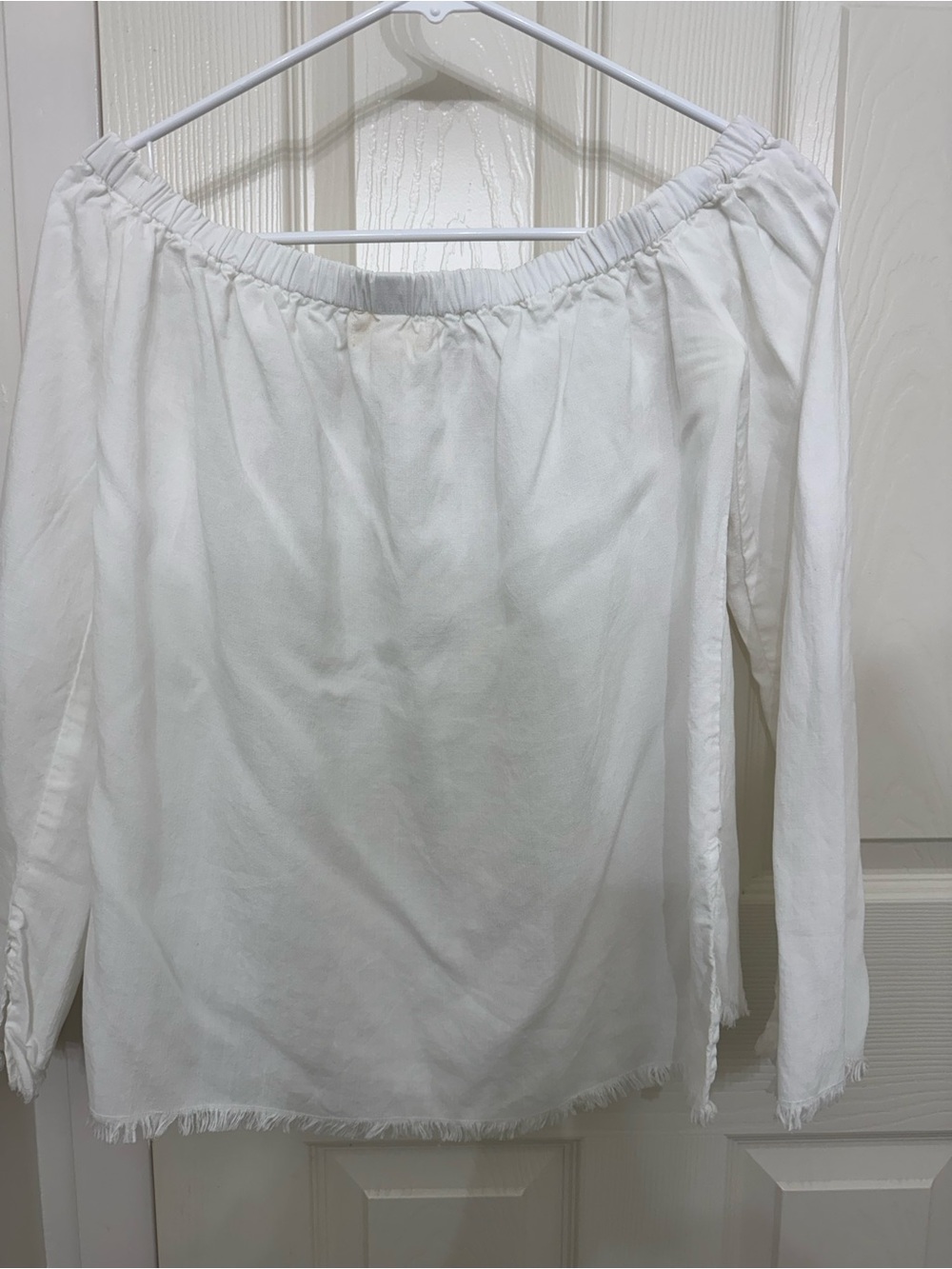 Cloth & Stone White Off-Shoulder Long Sleeve Top